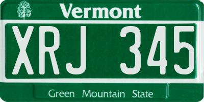 VT license plate XRJ345