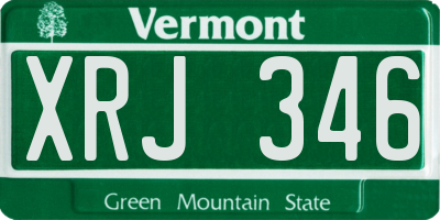 VT license plate XRJ346