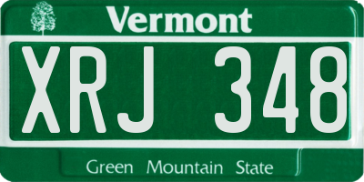 VT license plate XRJ348