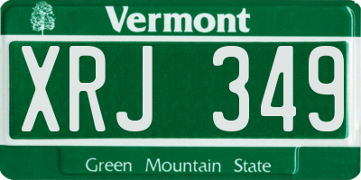 VT license plate XRJ349