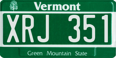 VT license plate XRJ351