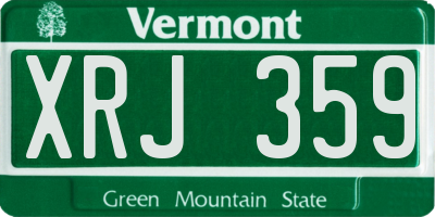 VT license plate XRJ359