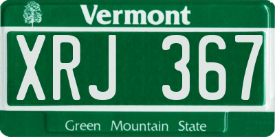VT license plate XRJ367