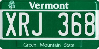 VT license plate XRJ368