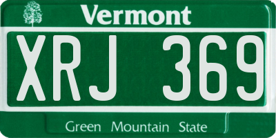 VT license plate XRJ369
