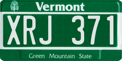 VT license plate XRJ371