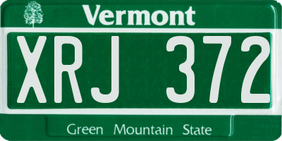 VT license plate XRJ372