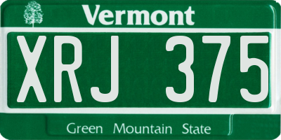VT license plate XRJ375