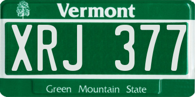 VT license plate XRJ377