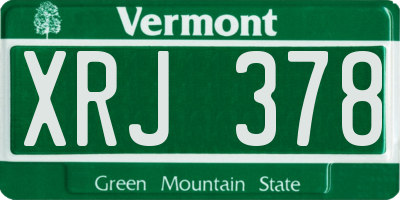 VT license plate XRJ378