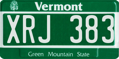 VT license plate XRJ383