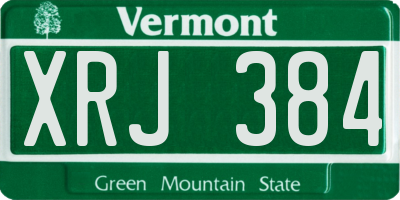 VT license plate XRJ384