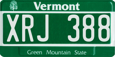 VT license plate XRJ388