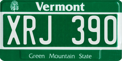 VT license plate XRJ390