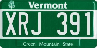 VT license plate XRJ391