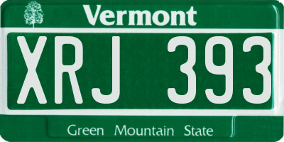VT license plate XRJ393