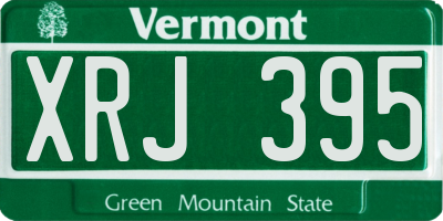VT license plate XRJ395