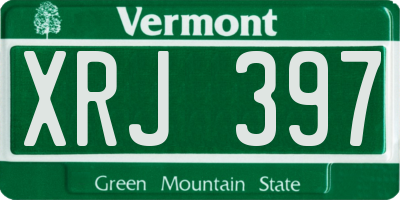 VT license plate XRJ397