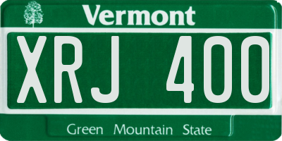 VT license plate XRJ400