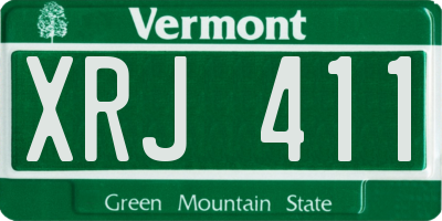 VT license plate XRJ411