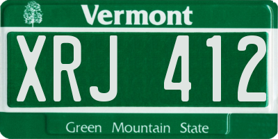 VT license plate XRJ412