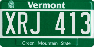 VT license plate XRJ413
