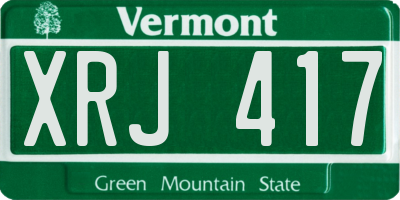 VT license plate XRJ417