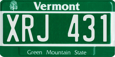VT license plate XRJ431