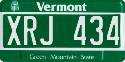 VT license plate XRJ434