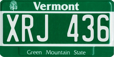 VT license plate XRJ436
