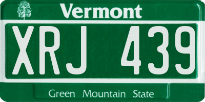 VT license plate XRJ439
