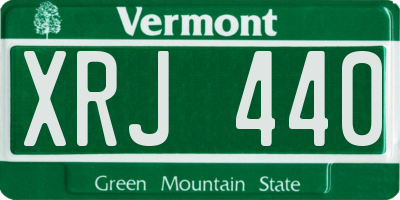 VT license plate XRJ440