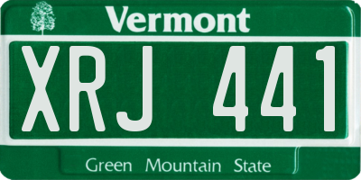 VT license plate XRJ441