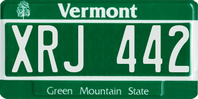 VT license plate XRJ442