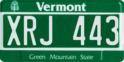 VT license plate XRJ443