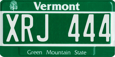 VT license plate XRJ444