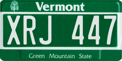 VT license plate XRJ447