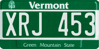VT license plate XRJ453