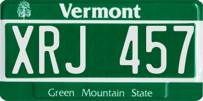 VT license plate XRJ457