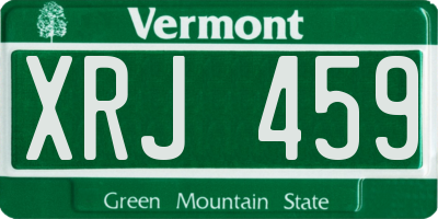 VT license plate XRJ459