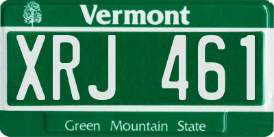 VT license plate XRJ461