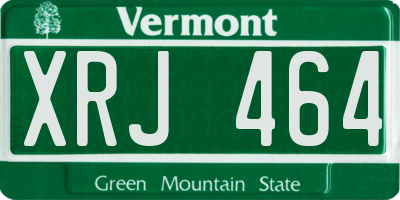VT license plate XRJ464