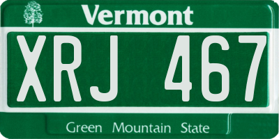 VT license plate XRJ467
