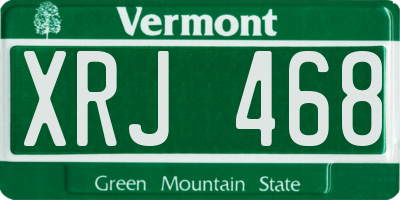 VT license plate XRJ468