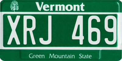 VT license plate XRJ469