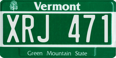 VT license plate XRJ471
