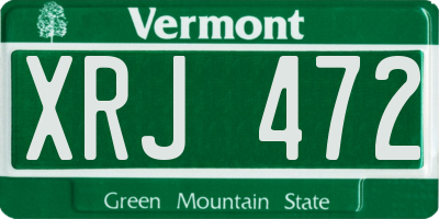 VT license plate XRJ472