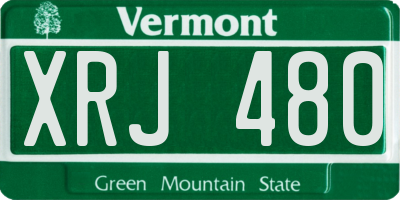 VT license plate XRJ480