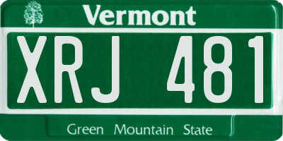 VT license plate XRJ481