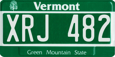VT license plate XRJ482